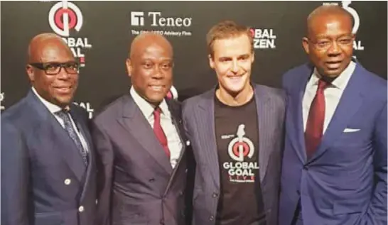  ??  ?? L-R:Tunde Folawiyo, chairman, Global Citizen Nigeria;Herbert Wigwe, group managing director/CEO, Access Bank Plc; Hugh Evans, co-founder, Global Citizen; and Aigboje Aig-Imoukhuede, vice chairman, Global Citizen Nigeria,