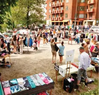  ?? FOTO: HORNSTULLS MARKNAD ?? POPPIS. Marknaden som hålls varje helg i Hornstull är populär, men maj månad bjuder på loppisar i många andra delar av stan också.