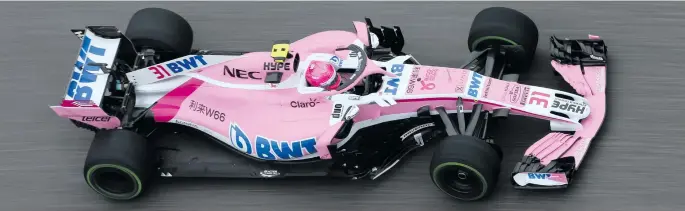  ?? Picture: AFP ?? ECONOMY RUN? Esteban Ocon took his Force India Mercedes to eighth place at Motegi, but was disqualifi­ed for using too much fuel.