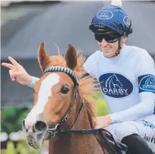  ??  ?? HOT SUMMER: Sunshine Coast trainer David Vandyke shares a moment with gun three-year-old Alligator Blood (main); the Mark Newnham-trained Every Rose (above) is the favourite for the Magic Millions 2YO Classic and; Luke Currie rides Sunlight to glory in the 2018 edition of the race. Main picture: Lachie Millard