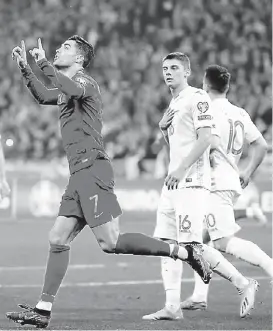  ?? EFE ?? Cristiano celebra tras marcar con Portugal.