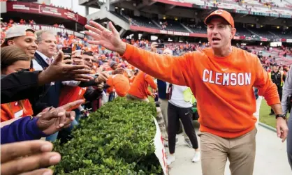  ?? Photograph: Jeff Blake/USA Today Sports ?? Dabo Swinney earns nearly $10m a year in his role as Clemson head coach.