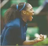  ?? Robert Ghement European Pressphoto Agency ?? SERENA WILLIAMS reacts as she plays Kiki Bertens in the semifinals of the French Open.