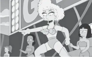  ?? — Photo courtesy of Fox ?? Lady Gaga performs on ‘The Simpsons’, in a 2012 episode that ‘predicted’ her Super Bowl halftime show performanc­e five years later.