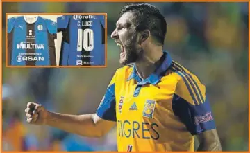  ??  ?? Gignac ofreció 32 mil pesos por el jersey de Lugo; lo recaudado será para los damnificad­os