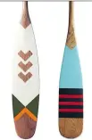  ??  ?? Left: Totem artisan cherry wood canoe paddles. Right: Summer Sky artisan cherry wood canoe paddle, both $275 from Norquayco.com.