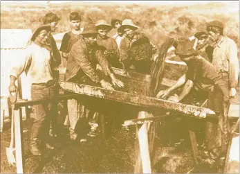  ?? PICTURE / DRUMMOND TE WAKE-NORTHWOOD COLLECTION, ALEXANDER TURNBULL LIBRARY ?? OLD TECHNOLOGY: Technology has come a long way since diggers sluiced for kauri gum fragments in Northland in the late 19th/early 20th centuries.