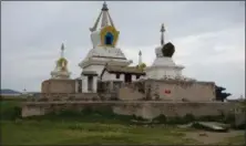  ?? NICOLE EVATT — THE ASSOCIATED PRESS ?? The “Golden Stupa” at Erdene Zuu Monastery located in Kharkhorin, on the northern border of the Ovorkhanga­i province, Mongolia, is shown.