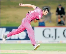  ?? Photo / Photosport ?? Zac Gibson, pictured bowling for the Northern Knights in T20 cricket, hit a vital important 56 off 39 balls for Te Awamutu Sports Blue.