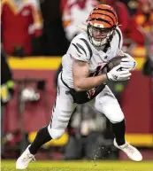  ?? CHARLIE RIEDEL/AP ?? Cincinnati Bengals wide receiver Trenton Irwin looks for room to run against the Kansas City Chiefs during the AFC Championsh­ip game in 2023.