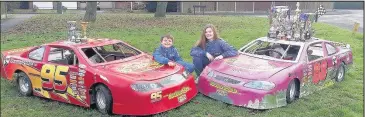  ??  ?? Barwell siblings Cole Rogers, 11, and Toni, 15, with their JASCAR trophies.