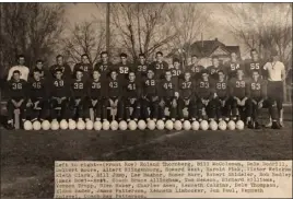  ?? COURTESY OF BRAD HOOPES ?? This photo shows the Loveland High School 1942state chapionshi­p football team. Ken Calkins, wearing number 38, is the last remaining member of the team and still lives in Loveland.