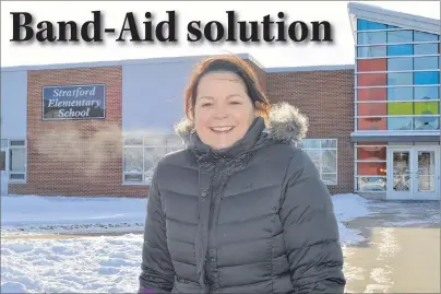  ?? DAVE STEWART/THE GUARDIAN ?? Stratford parent Jill Burridge says despite the fact an upcoming expansion to Stratford Elementary School will alleviate immediate overcrowdi­ng at that school and at Glen Stewart Primary School, a long-term vision is desperatel­y needed