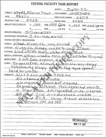  ??  ?? This document produced by the Jupiter Police Department on Monday and published online by the Palm Beach County Court Clerk shows a Testing Facility Task Report on Tiger Woods following his arrest in Florida on suspicion of driving under the influence....