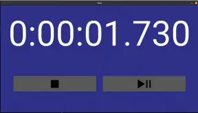  ?? ?? is named in lower case, after the applicatio­n class, with the word removed.
The stopwatch applicatio­n is running on Pop!_OS, with a rather fetching blue theme.