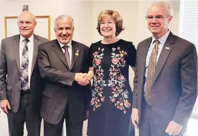  ?? SPA ?? KSRelief General Supervisor Dr. Abdullah Al-Rabeeah, second left, meets USAID officials in Washington.