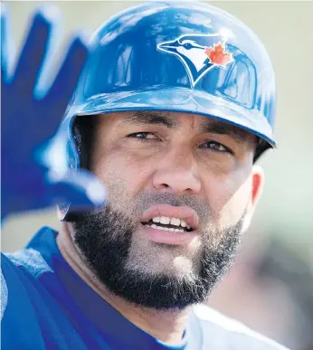 ?? FRANK GUNN/THE CANADIAN PRESS ?? A slimmed down Kendrys Morales is determined to improve on his numbers as he prepares to begin his second season with the Toronto Blue Jays.