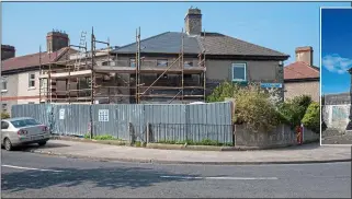  ??  ?? Project: Mr Morrow’s house in Dublin 8 is near completion, left. Above: Before building work got underway