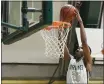  ?? CHRIS RILEY — TIMES-HERALD ?? St. Patrick- St. Vincent’s Jaden Alexander throws down a dunk during Friday night’s 76-60 win over Albany.