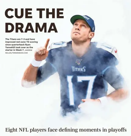  ?? ANDREW NELLES/TENNESSEAN.COM ?? The Titans are 7-3 and have improved red-zone TD scoring since quarterbac­k Ryan Tannehill took over as the starter in Week 7.