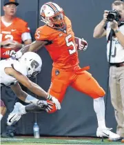  ?? OKLAHOMAN] [PHOTO BY NATE BILLINGS, THE ?? Oklahoma State’s Justice Hill announced earlier this week that he would not participat­e in the Liberty Bowl to focus on preparing for the NFL Draft.