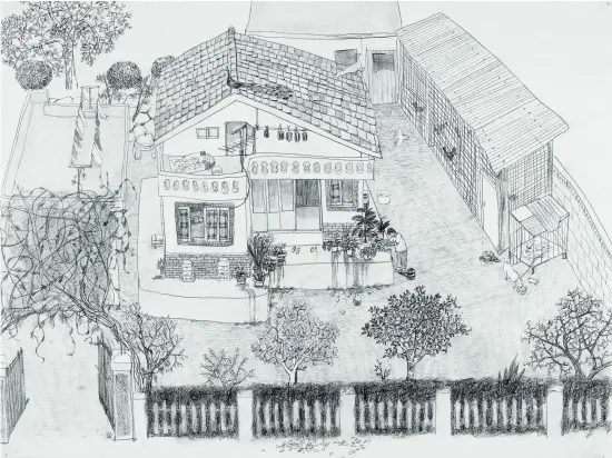  ??  ?? « House of a Widow ». 2002. Crayon sur papier. (Toutes les images/
all images: court. de l’artiste et Kukje Gallery, Séoul). Pencil on paper