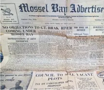  ?? ?? Die voorblad van die Mossel Bay Advertiser op 24 Julie, 1953.