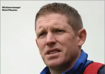  ??  ?? Wicklow manager Mick O’Rourke.