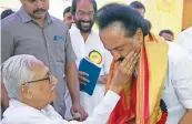  ?? PTI ?? DMK president M. K. Stalin with party’s general secretary K Anbazhagan. —