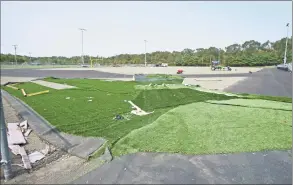  ?? Peter Hvizdak / Hearst Connecticu­t Media ?? The insurance company for the contractor that installed the new $925,000 synthetic-turf field at Frank “Coach” Crisafi Field, the East Haven High School football field, is going to cover the damage from when the nearly finished field was wrecked during the Aug. 27 storm. The bleachers were also damaged.