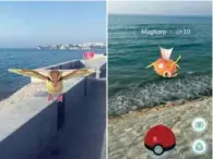  ??  ?? IMAGINARY CREATURES: Pokemon Go at Shatti Al Qurum in Muscat.