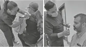  ?? FOTOS CORTESÍA ?? ACCIONES de vacunación y de prueba de detección del COVID-19 en el Consulado de México en Yuma, convertido en sede para esos servicios y para vacunación contra la influenza, en el marco de la Semana Binacional de Salud.