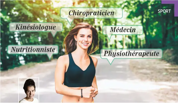  ??  ?? Kinésiolog­ue Nutritionn­iste Chiroprati­cien Médecin Physiothér­apeute