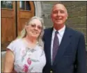  ?? BILL RETTEW JR. – DIGITAL FIRST MEDIA ?? Amelia and John Berberich flash big smiles outside West Chester University’s Asplundh Hall prior to a talent show for their benefit after John was diagnosed with a brain aneurysm.