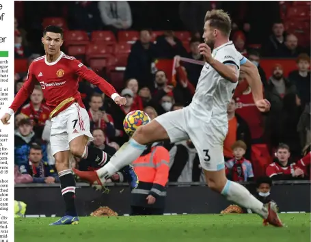  ?? Photo / AP ?? Cristiano Ronaldo scored Manchester United’s third goal in a 3-1 win over Burnley yesterday.