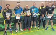  ?? FOTO: PRIVAT ?? Die Sieger der Klasse 1: Marco Busam/Marcel Schwarze (2. Platz), Markus Schupp/Ulrich Kersenfisc­her (1. Platz), Karl und Sebastian Dachs (3., von links).