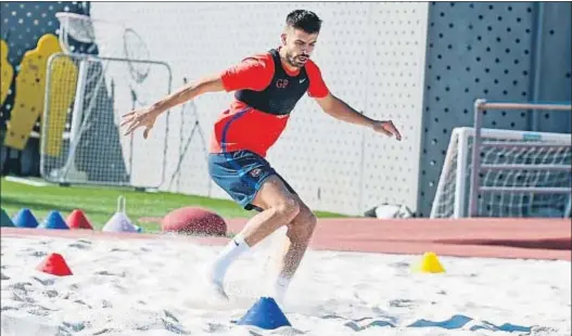  ?? INSTAGRAM ?? Piqué, ayer, inició la última fase de recuperaci­ón del esguince en el tobillo derecho y podría reaparecer en el próximo partido