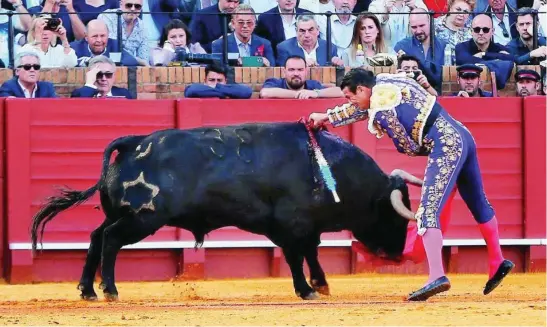  ?? ARJONA/PAGÉS ?? José María Manzanares remata la faena a su primero de una estocada de efecto fulminante