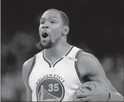  ?? File, Marcio Jose Sanchez / AP ?? Kevin Durant and Golden State will face San Antonio today in the first game of the Western Conference finals.