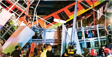  ??  ?? TRAGEDIA. El 3 de mayo pasado, 26 personas falleciero­n cuando un tramo de la Línea 12 del Metro se colapsó entre las estaciones Tezonco y Olivos.