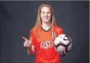  ?? WATERFIELD/OSU ATHLETICS] [BRUCE ?? Oklahoma State sophomore Grace Yochum has 11 goals this season. The No. 13-ranked Cowgirls take on Oklahoma at 7 p.m. Friday in Stillwater.