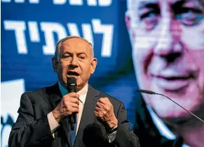  ?? AP ?? Israel’s Prime Minister Benjamin Netanyahu says he will face the corruption accusation­s against him in court if he wins re-election.