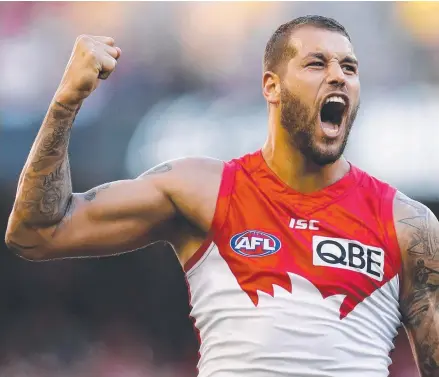  ??  ?? Lance Franklin, like his Sydney team, is running into form after a slow start to the season. Picture: GETTY IMAGES