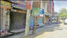  ?? HT PHOTO ?? A market in Ambala closed on Saturday in response to the bandh call given Indian National Lok Dal.