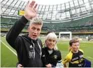  ?? ?? CELEBRATIO­N Ronan O’Gara and mother Joan at Aviva