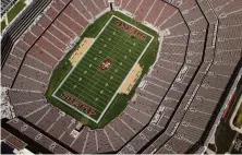  ?? Michael Short / The Chronicle 2014 ?? The value of the S.F. 49ers’ offer to Santa Clara to settle lawsuits over Levi’s Stadium management is about 10% of what the team has claimed, a Chronicle analysis finds.