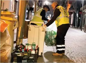  ??  ?? GreenPak collecting and recycling glass bottles which would have otherwise ended up in Malta’s landfills