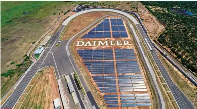  ??  ?? Daimler India Commercial Vehicles has set up a solar power facility within its plant at Oragadam by investing Rs.4 crore.