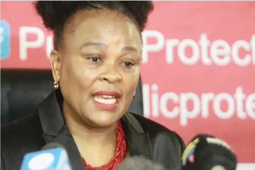  ?? | JACQUES NAUDE African News Agency (ANA) ?? PUBLIC Protector Busisiwe Mkhwebane briefs the media at her offices.