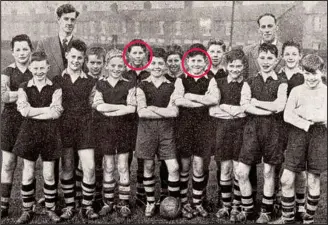  ??  ?? Getting a kick out of football: Bryan Ferry (circled left) and Howard Kendall (right)